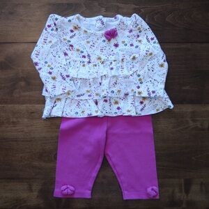 Laura Ashley Baby Floral Outfit with Pink Accents